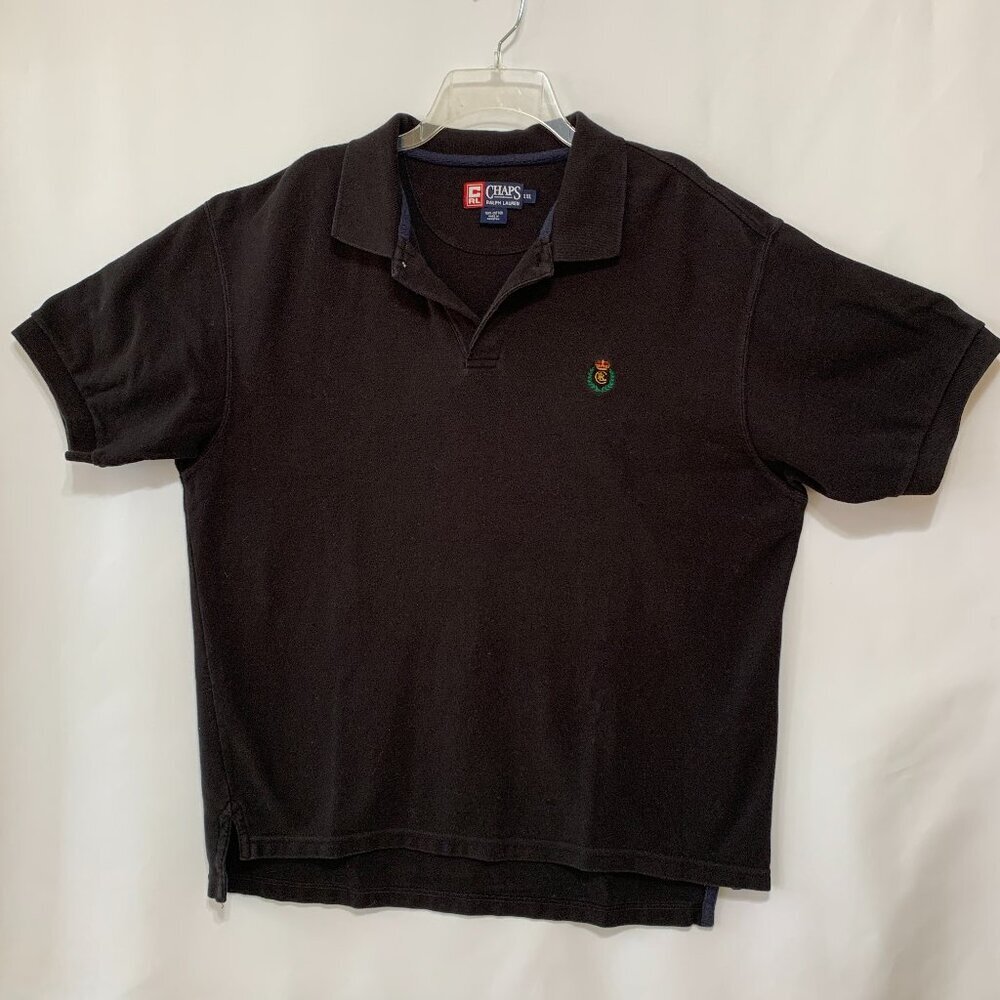 Chaps Ralph Lauren Black Polo Shirt Size‎ XXL with Crown CRL Logo